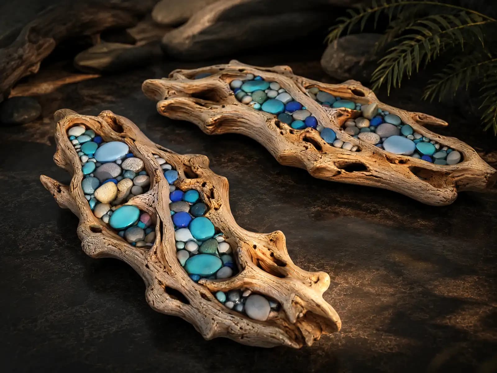 Driftwood Pebbles Decor